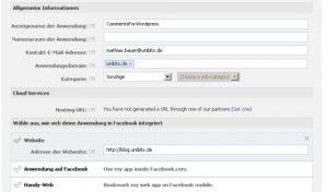 Facebook App registrieren